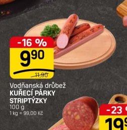 Vodňanská drůbež KUŘECÍ PÁRKY STRIPTÝZKY