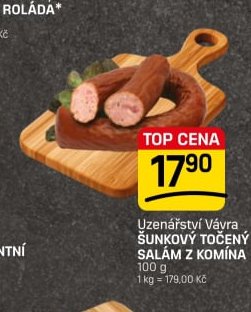 Uzenářství Vávra ŠUNKOVÝ TOČENÝ SALÁM Z KOMÍNA