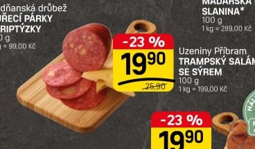 Uzeniny Příbram TRAMPSKÝ SALÁM SE SÝREM