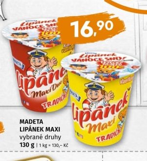 Madeta Lipánek Maxi vybrané druhy