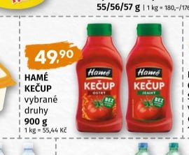 Hamé kečup vybrané druhy