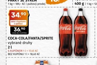 Coca-Cola/Fanta/Sprite vybrané druhy