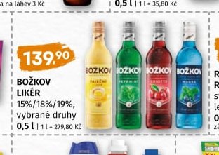 Božkov likér vybrané druhy