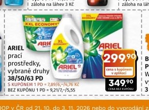 Ariel prací prostředky vybrané druhy