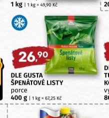 DLE GUSTA ŠPENÁTOVÉ LISTY