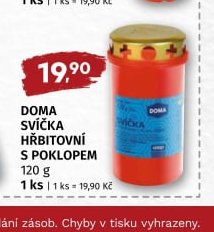 DOMA SVÍČKA HŘBITOVNÍ