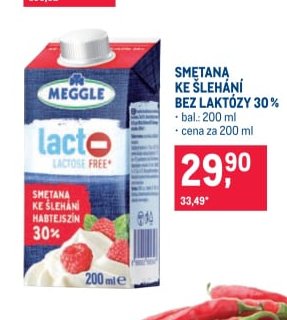MEGGLE Smetana ke šlehání bez laktózy 30 %