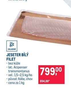Jeseř bílý filet