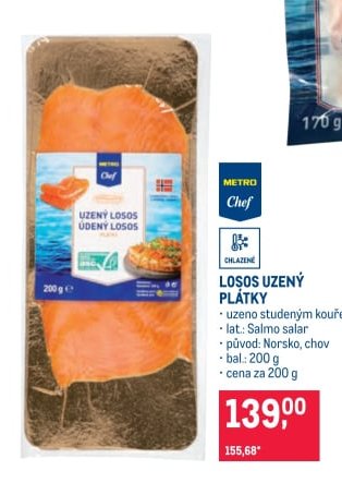 Losos uzený plátky