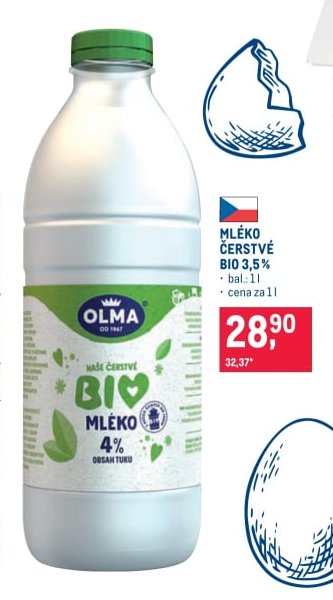MLÉKO ČERSTVÉ BIO 3,5 %