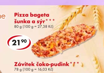 Pizza bageta šunka a sýr