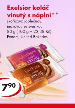 Exelsior koláč vinutý s náplní