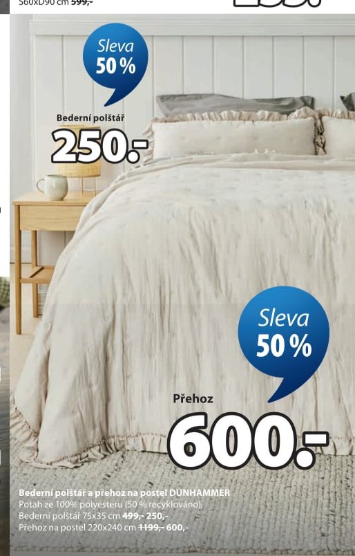 Bederní polštář a přehoz na postel DUNHAMMER