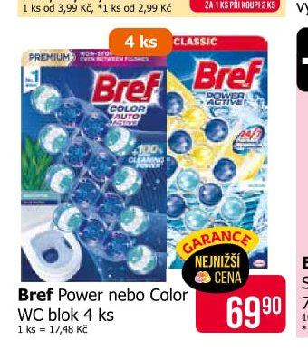 Bref Power nebo Color WC blok 4 ks