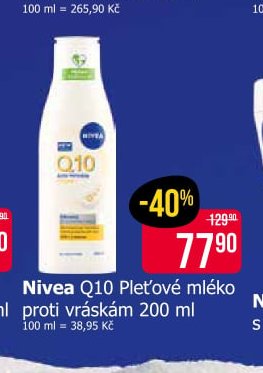 Nivea Q10 Pleťové mléko proti vráskám 200 ml