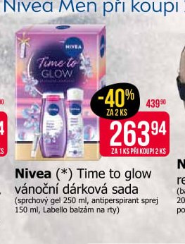 Nivea (*) Time to glow vánoční dárková sada