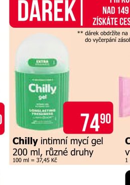 Chilly intimní mycí gel 200 ml, různé druhy