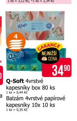 Q-Soft 4vrstvé kapesníky box 80 ks