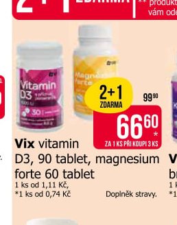 Vix vitamin D3, 90 tablet, magnesium forte 60 tablet