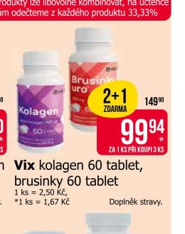Vix kolagen 60 tablet, brusinky 60 tablet