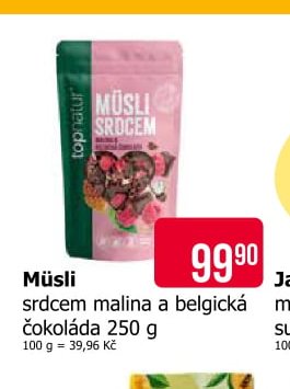Müsli srdcem malina a belgická čokoláda 250 g