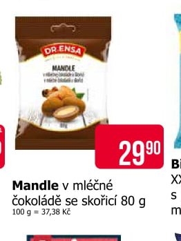 Mandle v mléčné čokoládě se skořicí 80 g