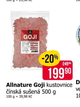 Allnature Goji kustovnice čínská sušená 500 g