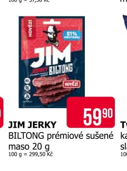 JIM JERKY BILTONG prémiové sušené maso 20 g